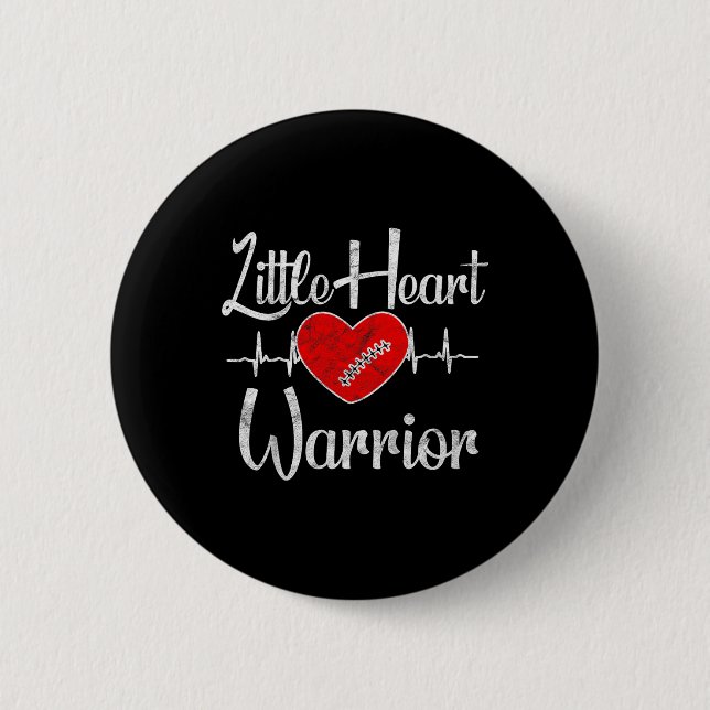 Chd Awareness - Little Heart Warrior  Button (Front)