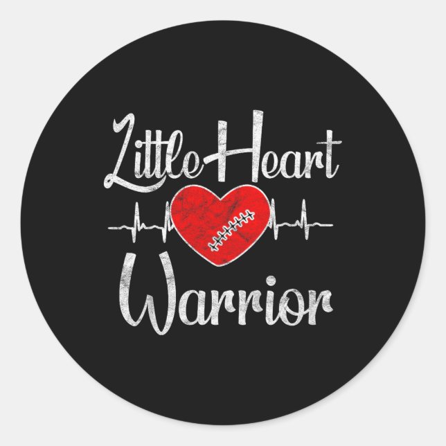 Chd Awareness - Little Heart Warrior  Classic Round Sticker (Front)