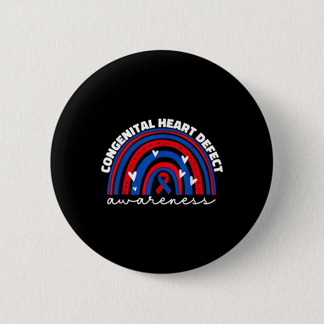 Chd Congenital Heart Defect Awareness Month For Ki Button (Front)
