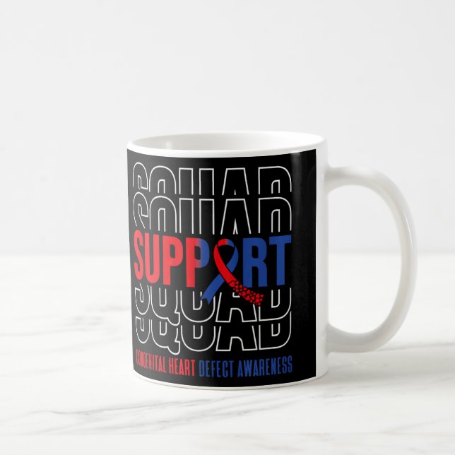 Chd Congenital Heart Defect Awareness Support Squa Coffee Mug (Right)
