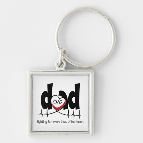 CHD Heart Dad Customizable Heartbeat Keychain