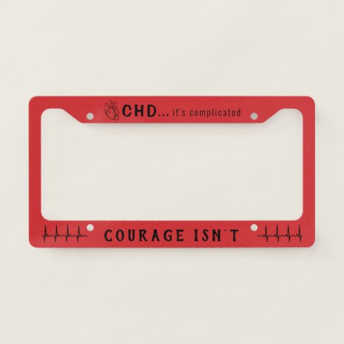 CHD Heart Sketch EKG License Plate Frame