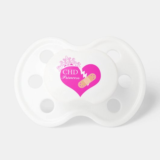 CHD Princess, Congenital Heart Defect, HLHS Pacifier (Front)