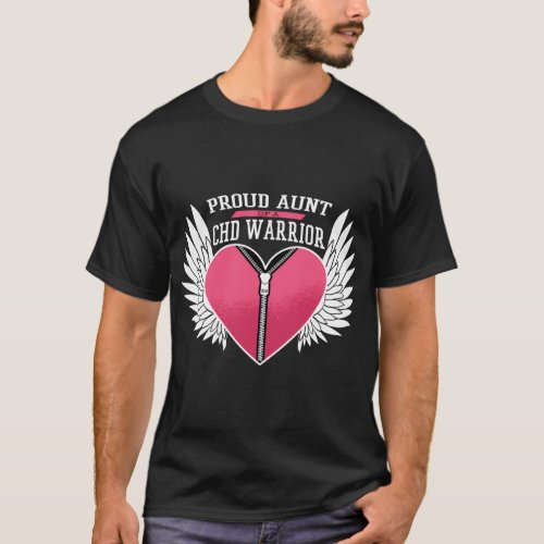 Chd Warrior Proud Aunt Zipper He With Angel Wings T_Shirt