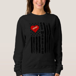 CHD Warrior US Flag Congenital Heart Disease   Sweatshirt