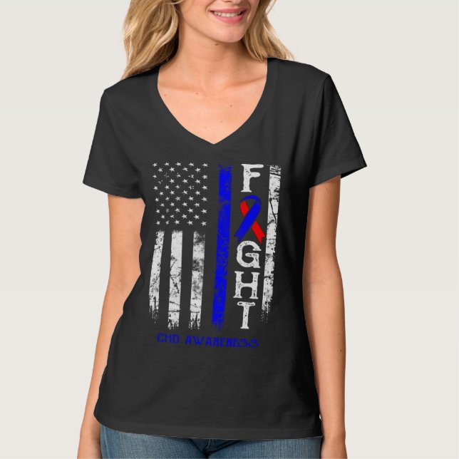 CHD Warrior US Flag T-Shirt (Front)