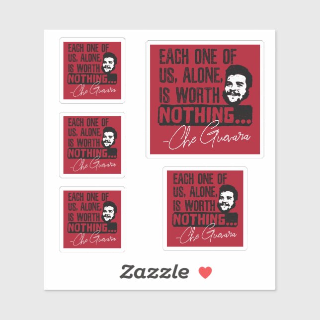 Che Guevara Quote - Each Alone Worth Nothing Sticker (Sheet)