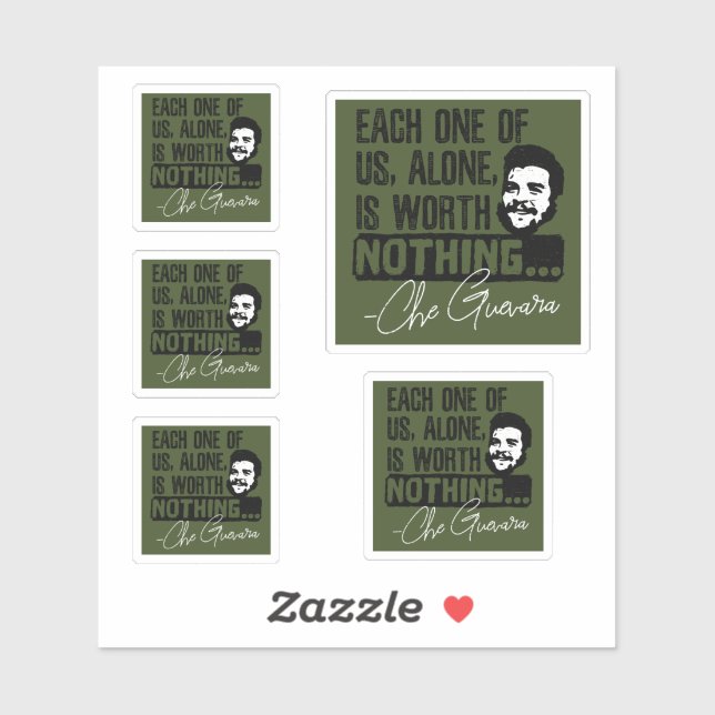 Che Guevara Quote - Each Alone Worth Nothing Sticker (Sheet)