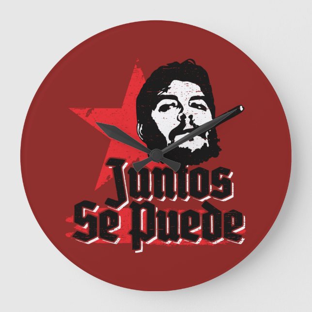 Che Guevara Revolutionary Quote Juntos Se Puede Large Clock (Front)