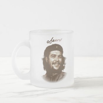 Che Guevara Smile "cheers" Frosted Glass Coffee Mug by tempera70 at Zazzle