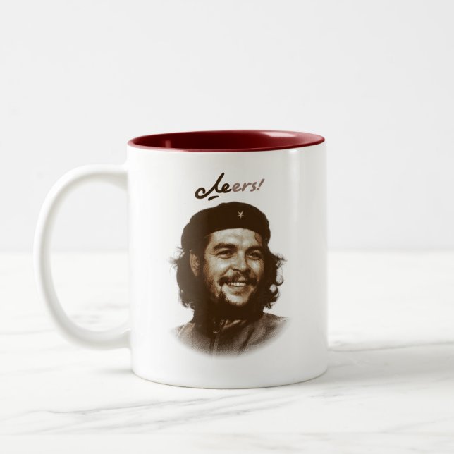 Che Guevara Smile "Cheers" Two-Tone Coffee Mug (Left)