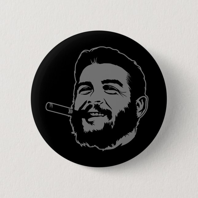 Che Guevara with Cigar Portrait Button (Front)