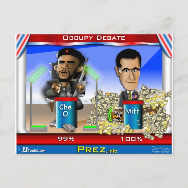 Che O and Romney Postcard (Front)