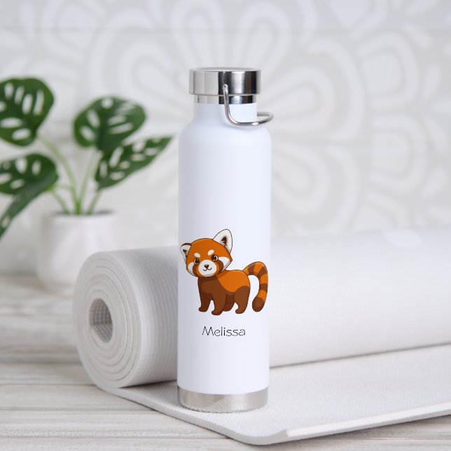 Che Red Panda Custom Name Water Bottle (Yoga (Rotated))