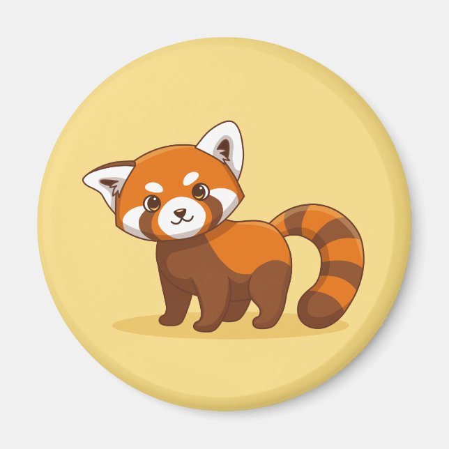 Che Red Panda on Yellow Magnet (Front)