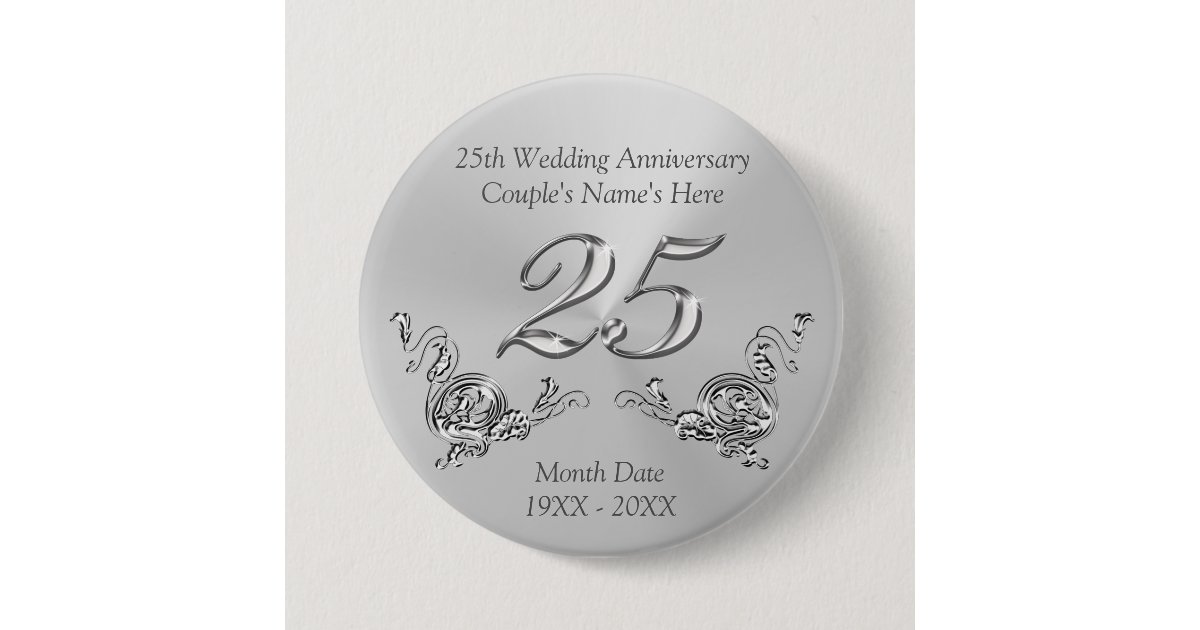 Cheap 25th Anniversary Party Favors for Guests Button