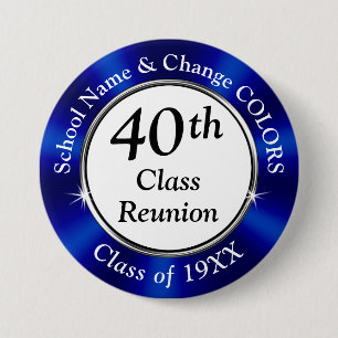 Cheap, 40 year Class Reunion Party Favors, BULK Button