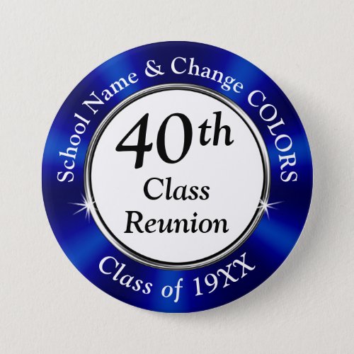 Cheap 40 year Class Reunion Party Favors BULK Button