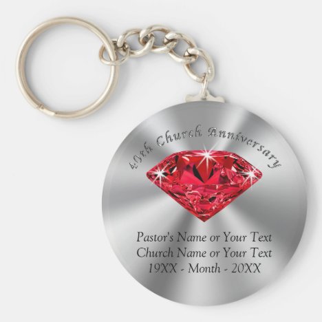 Cheap 40th Church Anniversary Favors or YOUR YEAR Keychain
