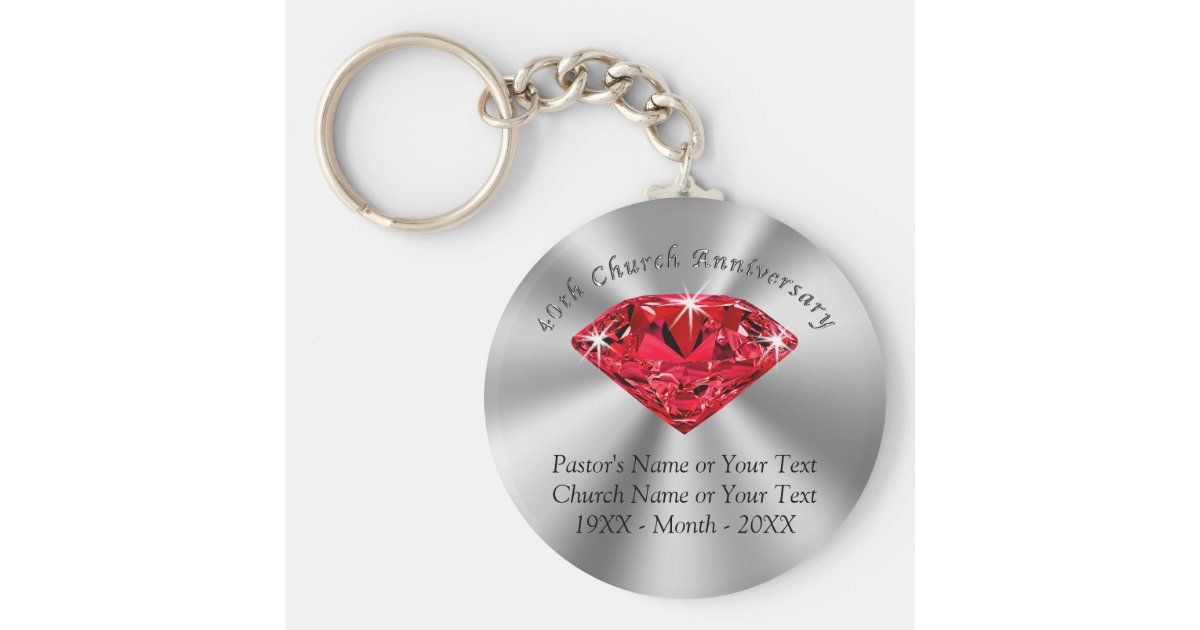 Cheap 40th Church Anniversary Favors or YOUR YEAR Keychain | Zazzle.com