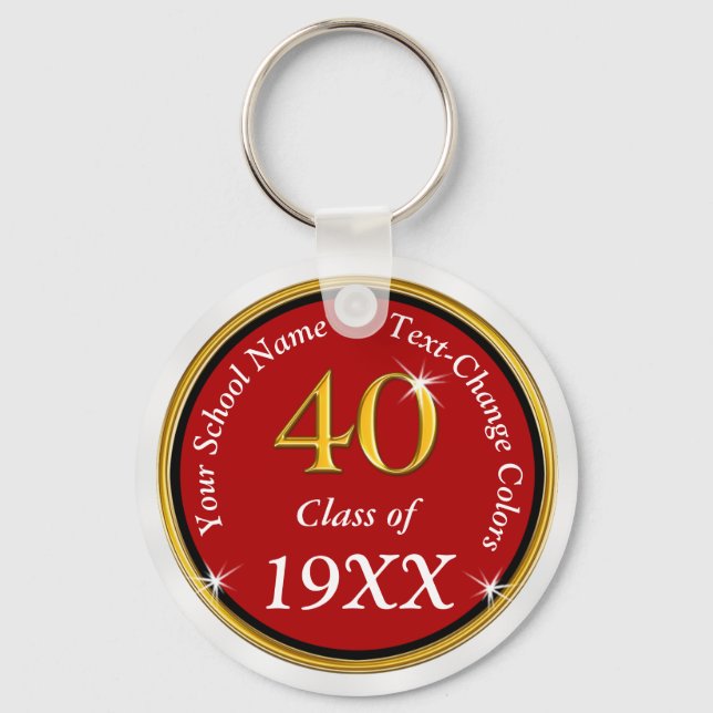 Cheap 40th High School Reunion Ideas Class Reunion Keychain (Front)