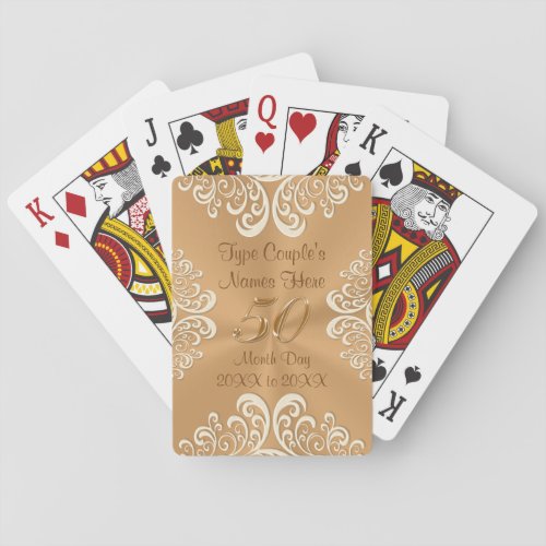 Cheap 50th Anniversary Gifts PERSONALIZED Playing Cards