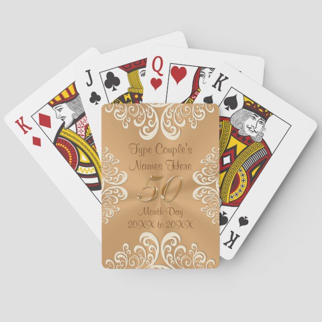 Cheap 50th Anniversary Gifts PERSONALIZED Poker Cards (Back)