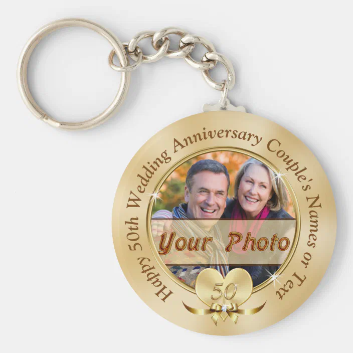 images Cheap 50Th Anniversary Party Favors cheap 50th anniversary party favors photo and text keychain zazzle com