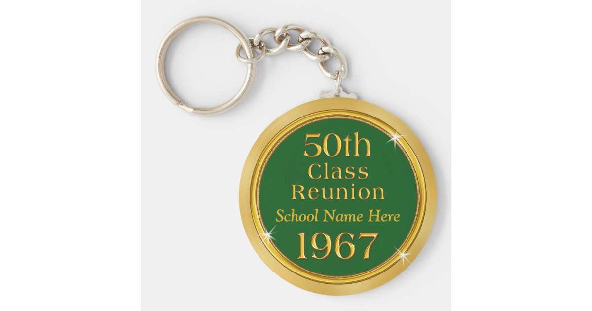 Cheap 50th Class Reunion Keychains School Name Keychain