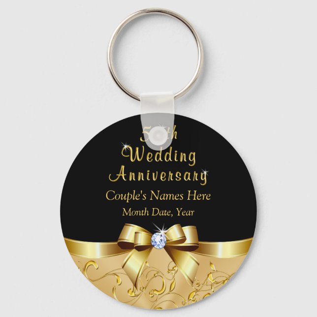 Cheap 50th Wedding Anniversary Favors Souvenirs Keychain (Front)