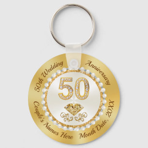 Cheap, 50th Wedding Anniversary Party Favors Keychain