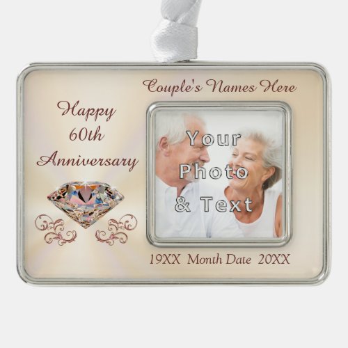 Cheap 60th Personalized Anniversary Ornaments