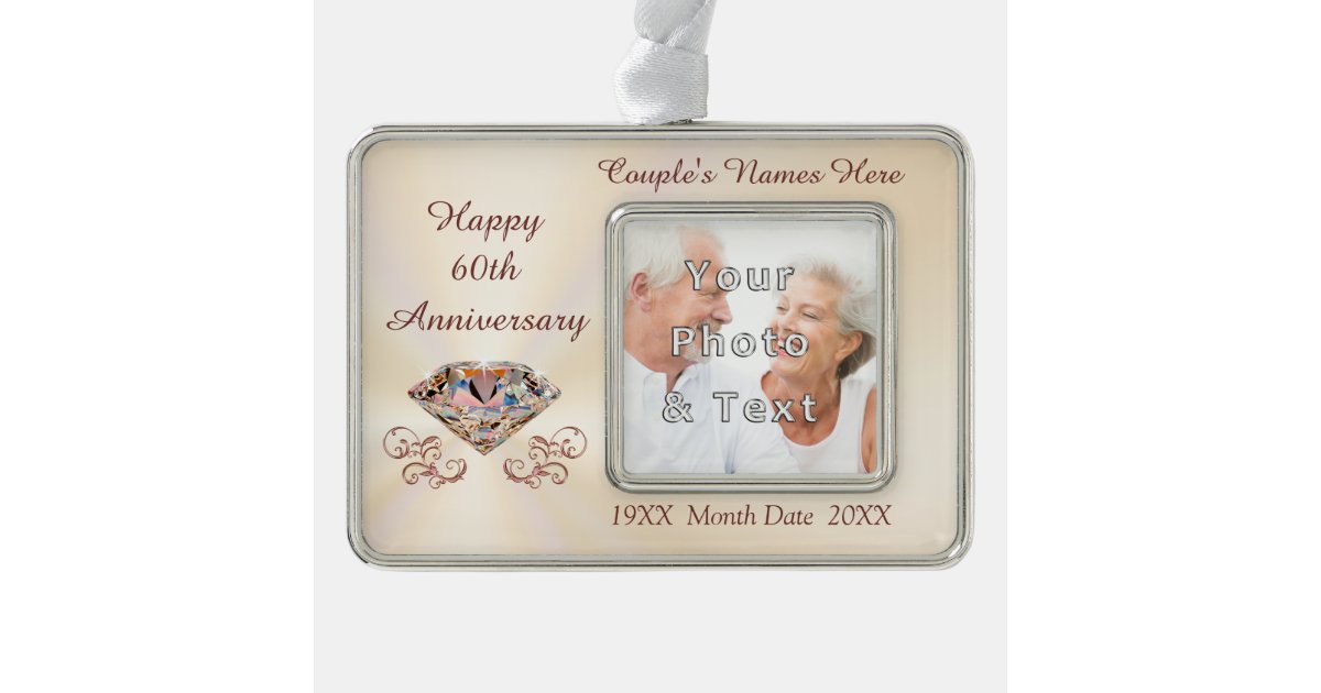 Personalized Diamond 60th Anniversary Ornament, 60 Years to Forever  Ornament, Custom Gifts for 60th …See more Personalized Diamond 60th  Anniversary