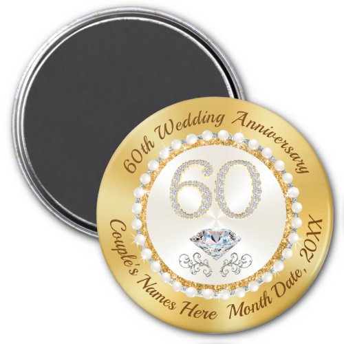 Cheap 60th Wedding Anniversary Party Favors Keych Magnet