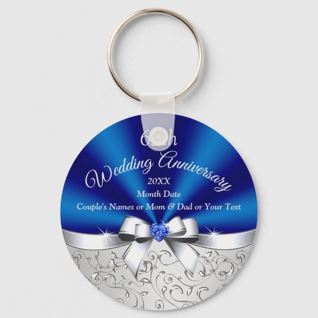 Cheap 65th Wedding Anniversary Party Favors Keychain (Front)