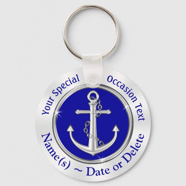 Cheap Anchor Party Favors, Nautical Keychains (Front)