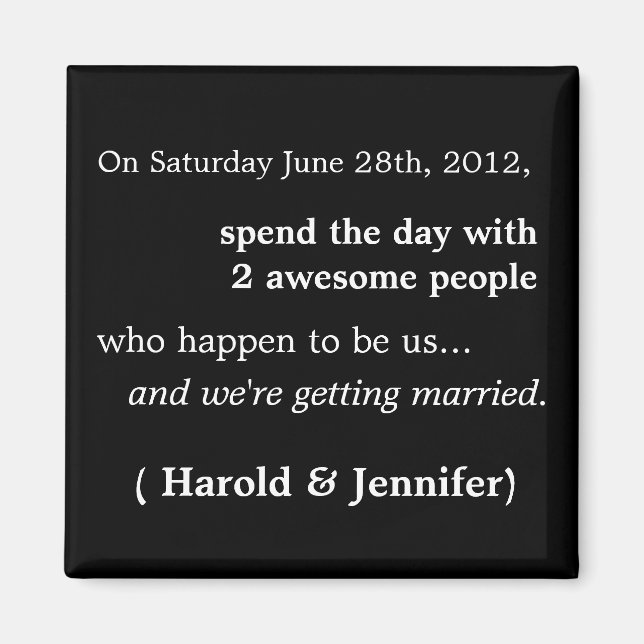 Cheap and Funny Save the Date Magnet 1 (Front)