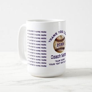 Cheap Baseball Coach Gifts, Your Text, Your Colors