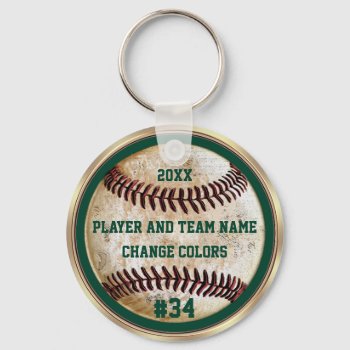 Cheap Baseball Gifts  Cool Keychains Personalized by YourSportsGifts at Zazzle