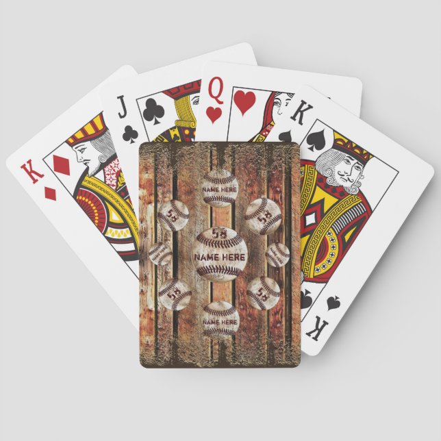 Cheap Baseball Gifts, Personalized Baseball Poker Cards (Back)