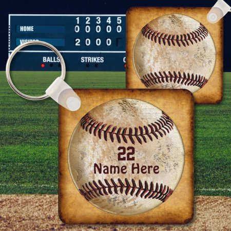 Cheap Baseball Keychains Name, Number For Team