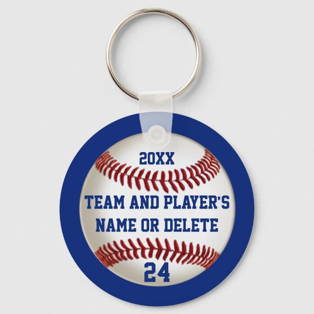 Cheap Baseball Keychains PERSONALIZED 3 Your Text (Front)