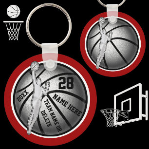 Cheap Basketball Gifts for Boys Your Color, Text Keychain