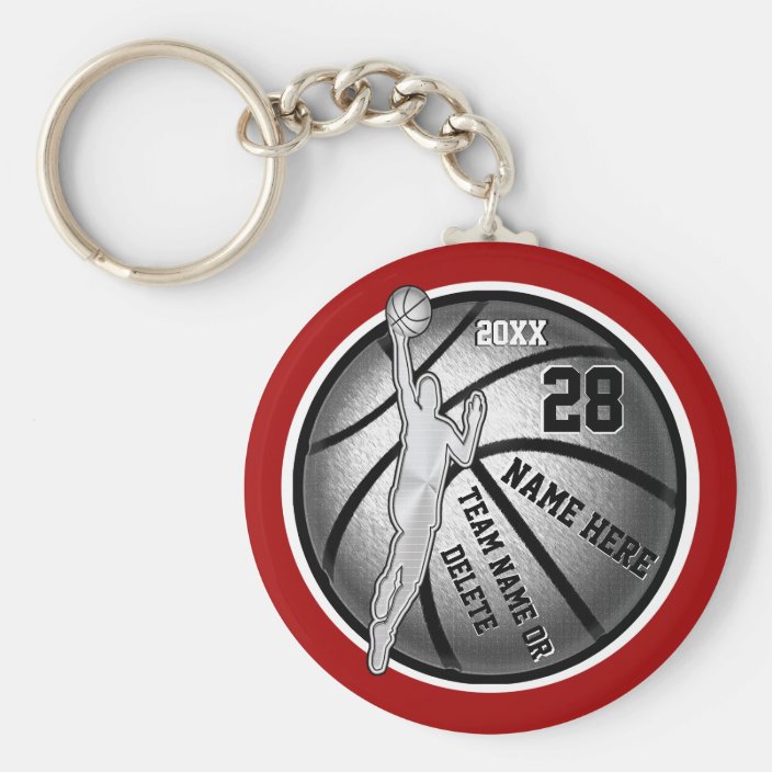 Cheap Basketball Gifts For Boys Your Color Text Keychain Zazzle