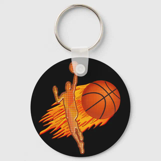 CHEAP Basketball TEAM Gifts Flaming Basketball Keychain Zazzle