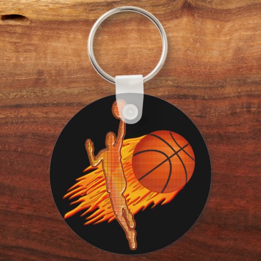 CHEAP Basketball TEAM Gifts Flaming Basketball Keychain Zazzle