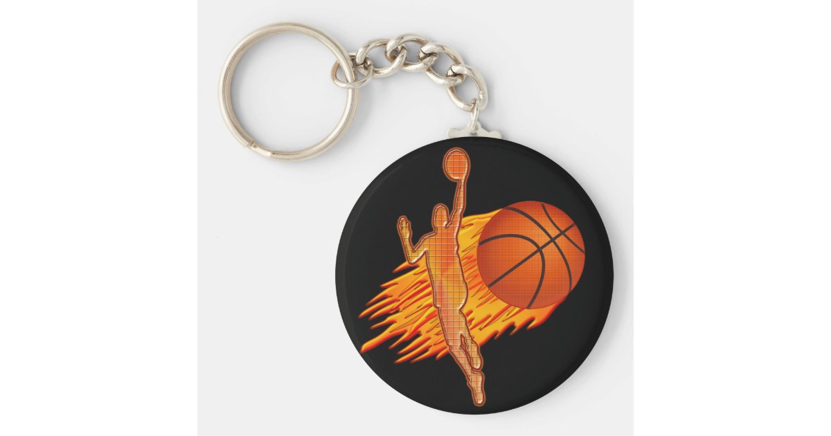 CHEAP Basketball TEAM Gifts Flaming Basketball Keychain