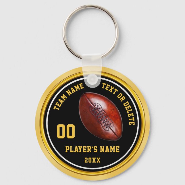 Cheap Black Gold Football Gifts Favors Football Keychain (Front)