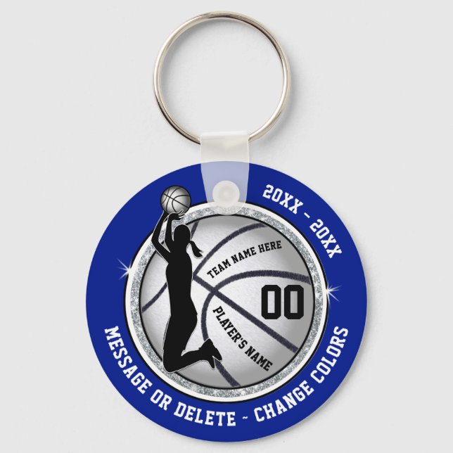 Cheap Blue, Girls Basketball Gifts, Basketball Keychain (Front)