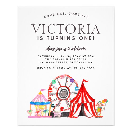Cheap Carnival Circus Festival Party Kid Birthday Flyer